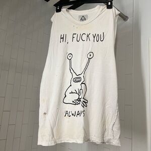 UNIF Sleeveless Muscle Tank F-ck You Always Daniel Johnston Hi How Are You